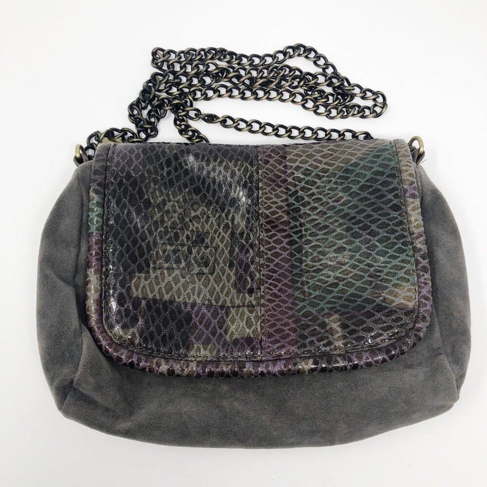 Bolma Animal Print Suede Shoulder Bag Chain Strap